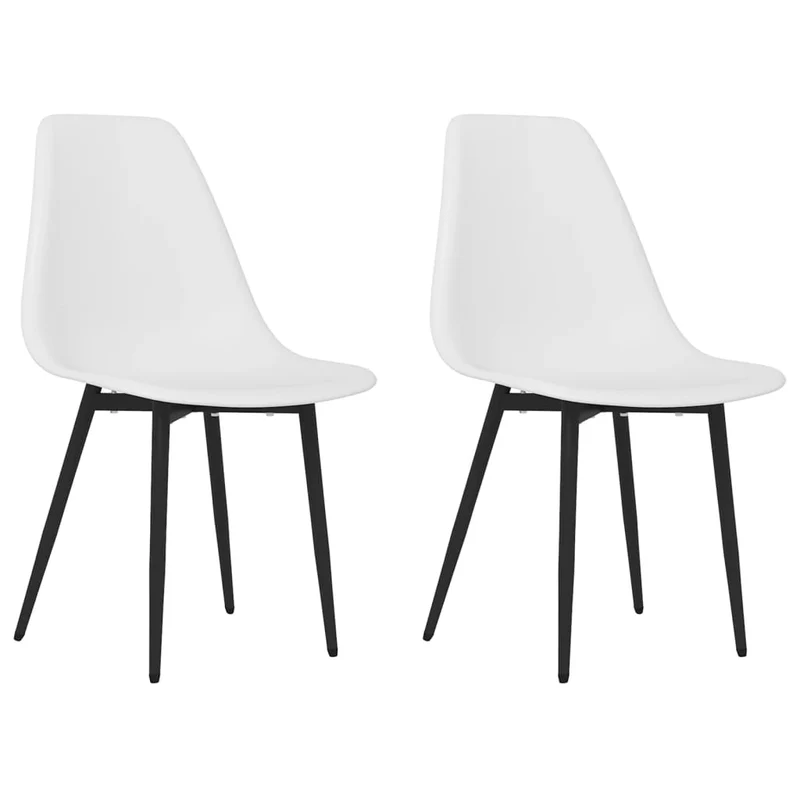 Set de 2 chaises de salle à manger design classique en pp blanc DEC025476