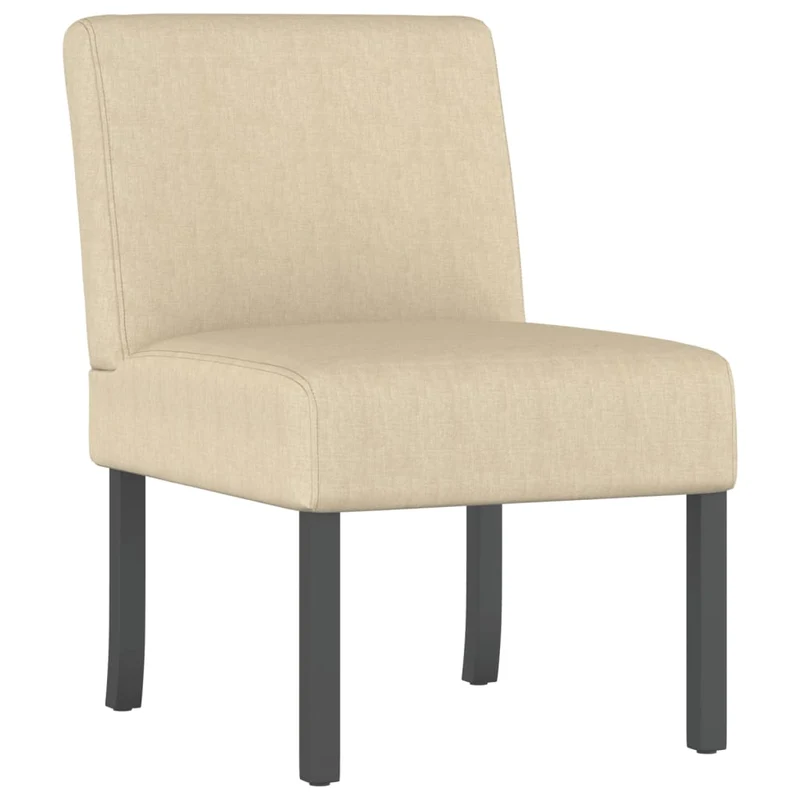 Chaise sans accoudoirs en tissu crème et bois DEC026273