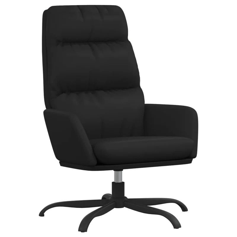 Fauteuil lounge chaise de canapé design moderne en PVC noir cadre métallique DEC026732