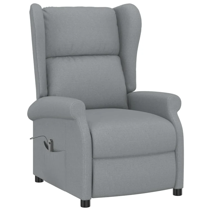 Fauteuil relax TV fonction de levage électrique très confortable en tissu gris DEC028616