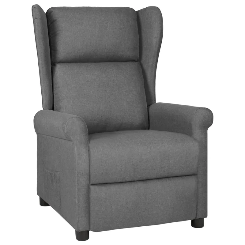 Fauteuil relax TV rembourrage confortable fonction d'inclinaison manuelle en tissu gris clair DEC027892