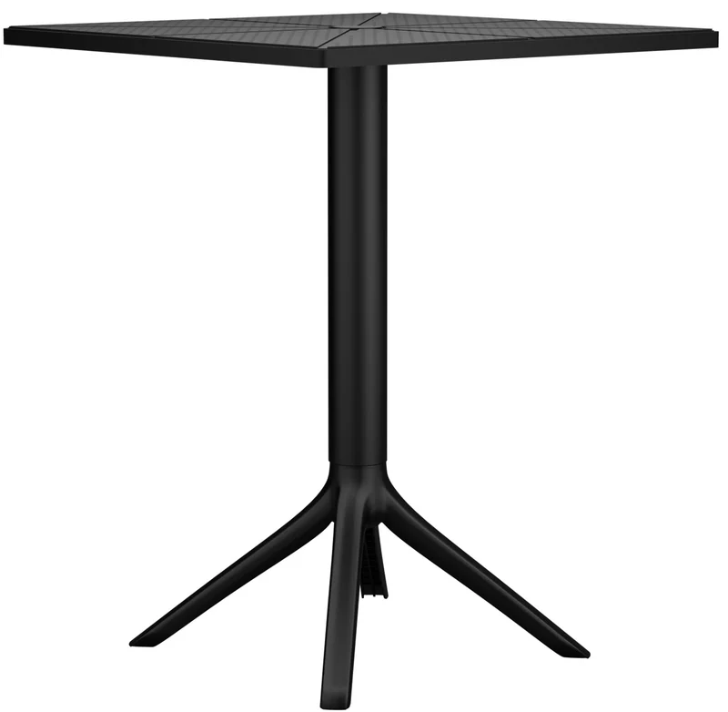 Table d'appoint pour intérieur ou extérieur 60x60 cm en plastique noir 10_0009165