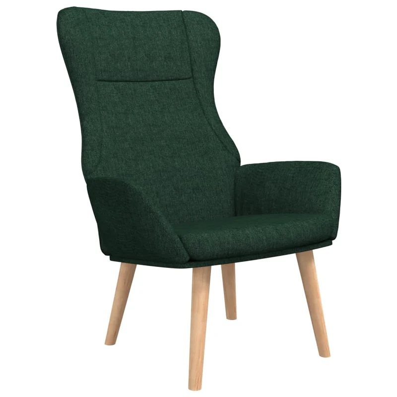 Fauteuil lounge chaise de canapé design moderne en tissu vert foncé DEC026780