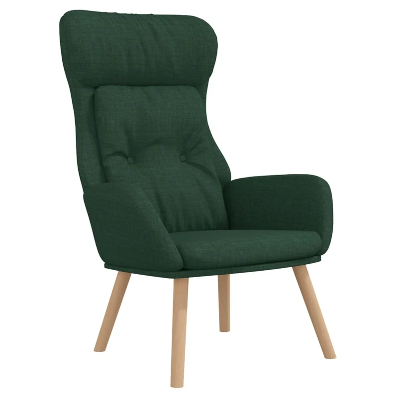 Fauteuil lounge chaise de canapé design moderne en tissu vert foncé DEC026779
