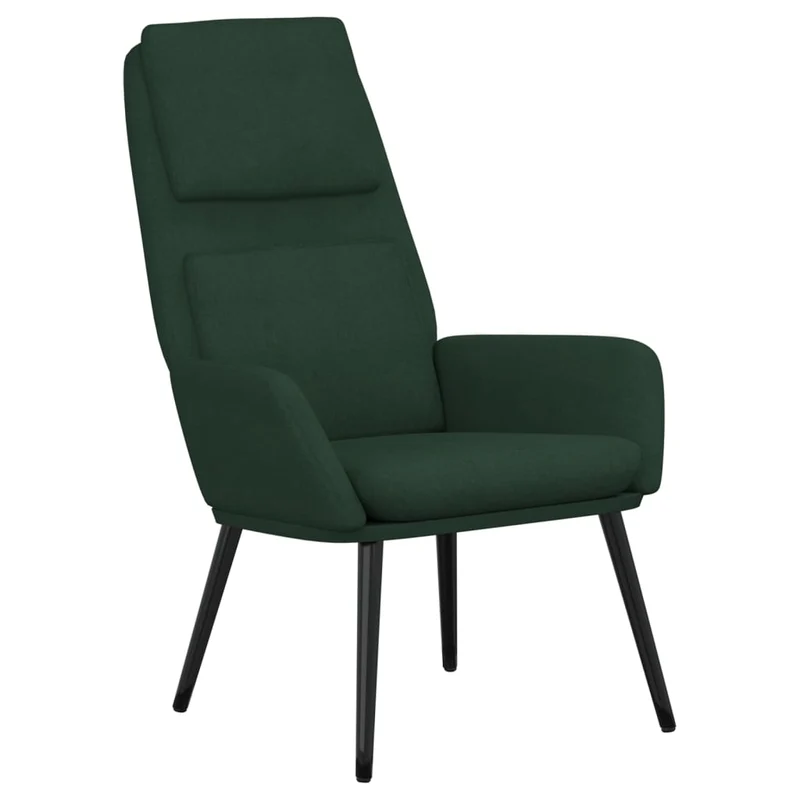 Fauteuil lounge chaise de canapé design moderne en tissu vert foncé DEC026781