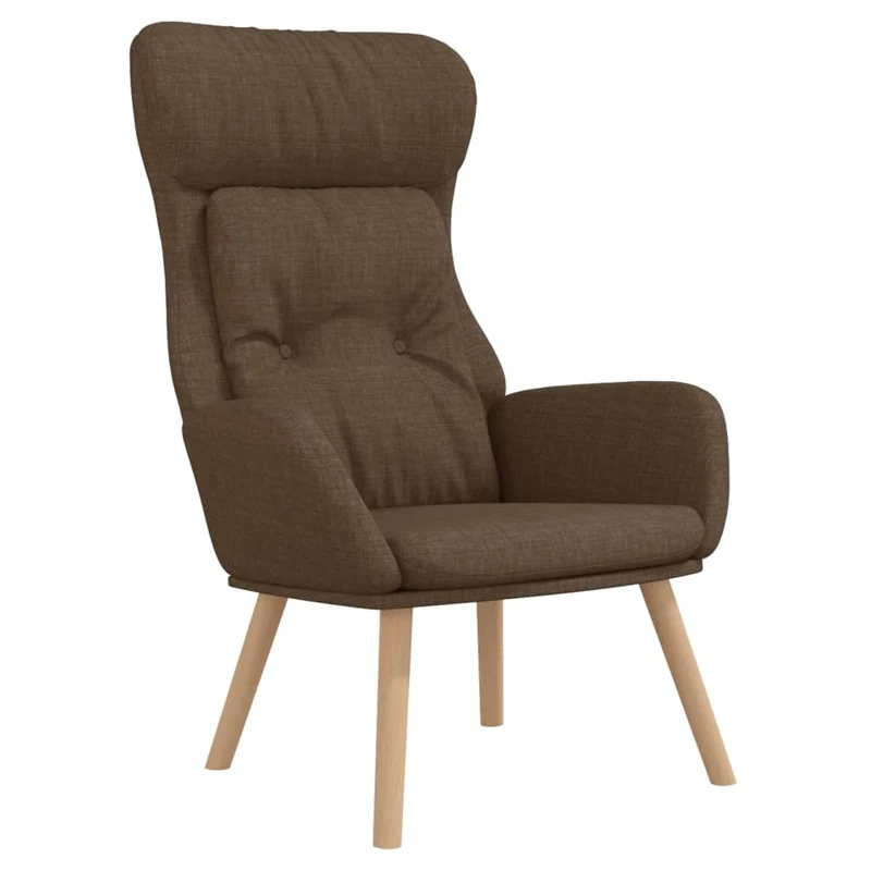 Fauteuil lounge chaise de canapé design moderne en tissu marron DEC026720