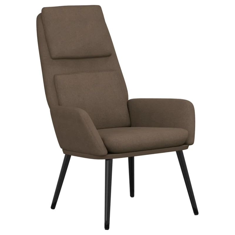 Fauteuil lounge chaise de canapé design moderne en tissu taupe DEC026771