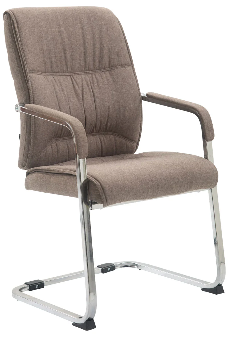 Chaise de visiteur XXL sans roulettes confortable et design en tissu taupe BUR10698