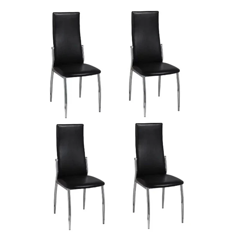 Lot de 4 chaises de salle à manger cuisine design ergonomique synthétique noir CDS021827