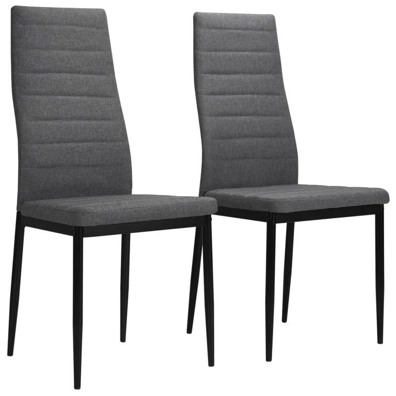 Lot de 2 chaises de salle à manger cuisine design contemporain tissu gris clair CDS020482