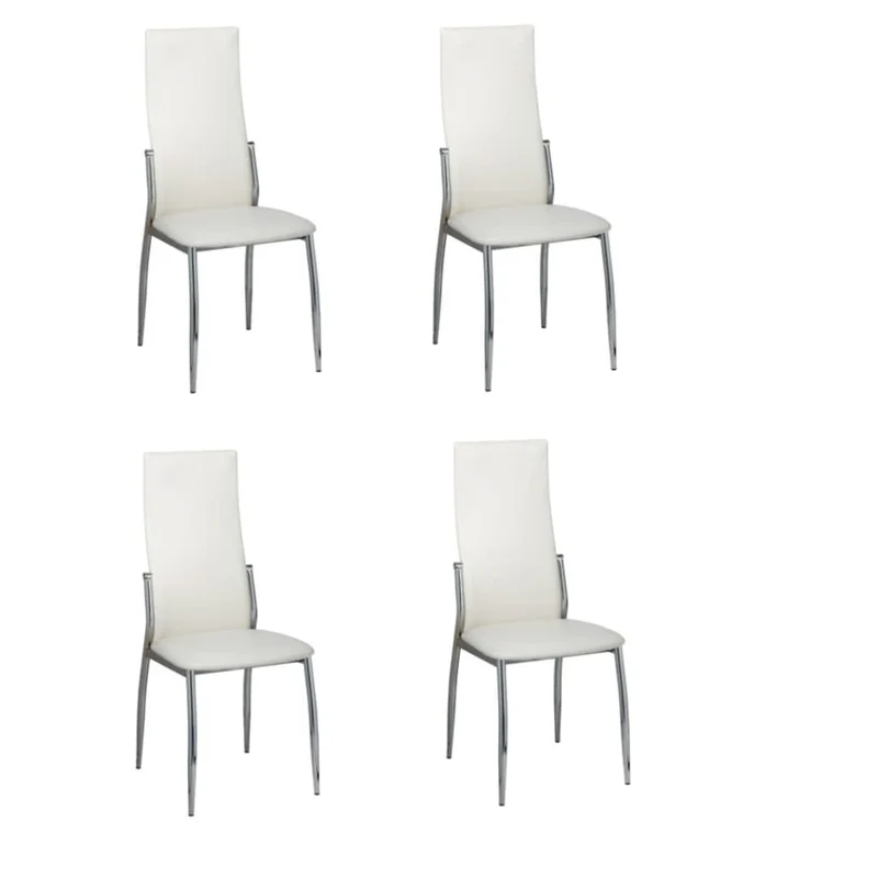 Lot de 4 chaises de salle à manger cuisine design classique en synthétique blanc CDS021265