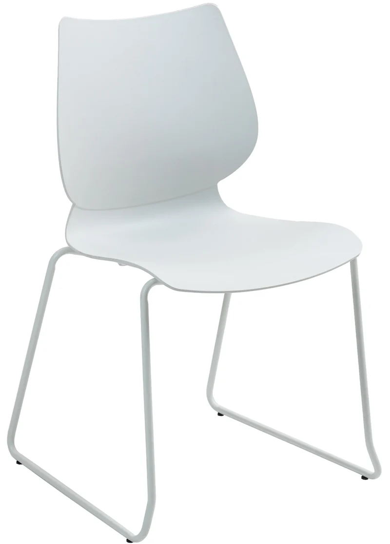 Chaise blanche au design épuré – Style contemporain plastique blanc cadre métal blanc 10_0008268