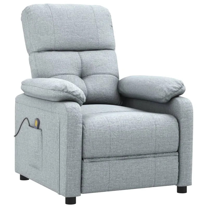 Fauteuil de relaxation avec fonction et massage en tissu gris clair DEC029196