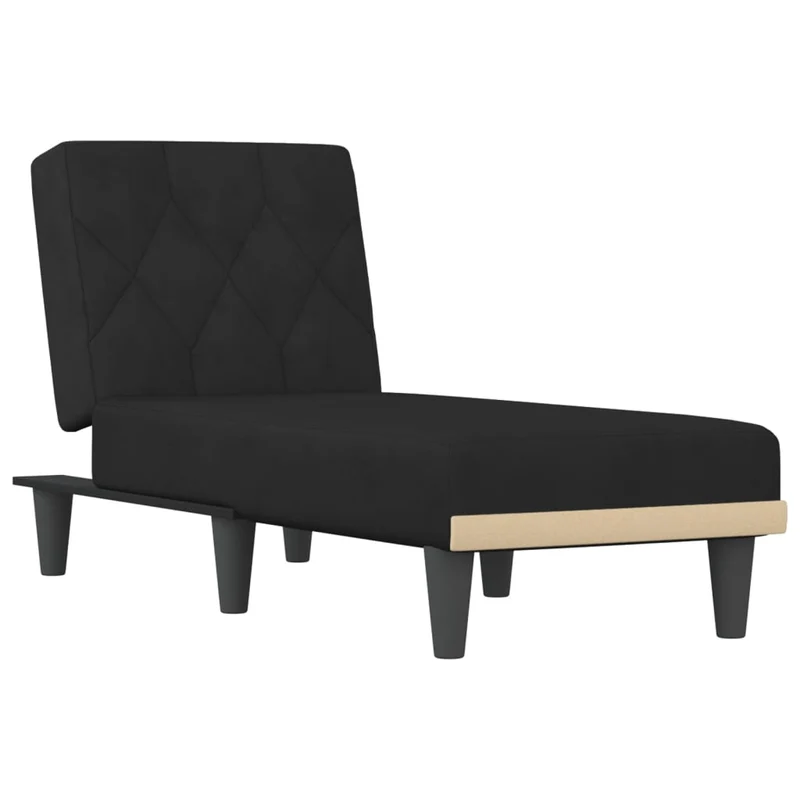 Méridienne chaise longue pour intérieur trois positions convertibles en velours noir DEC026217