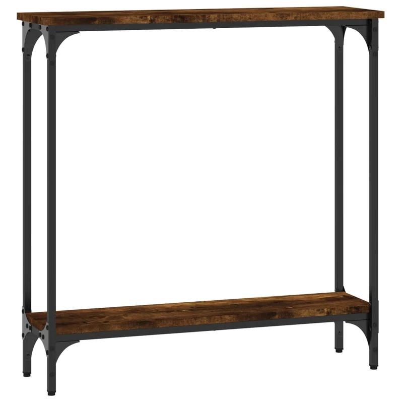 Table console d'entrée fonctionnel et stylé 75 x 22,5 x 75 cm bois d'ingénierie marron et métal DEC031804