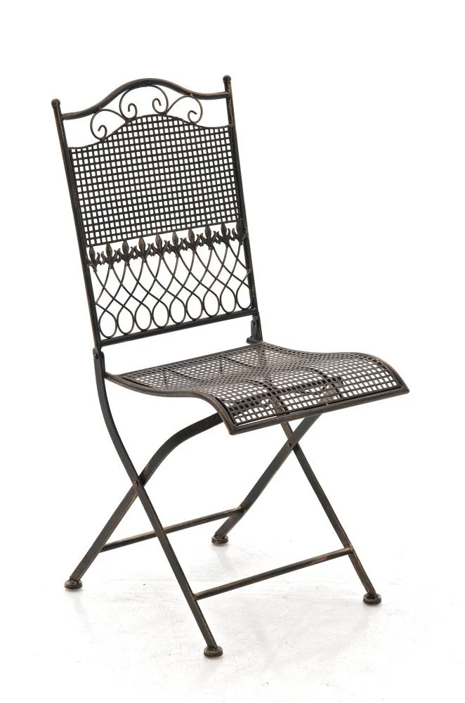 Chaise de jardin en fer forgé bronze vieilli MDJ10021