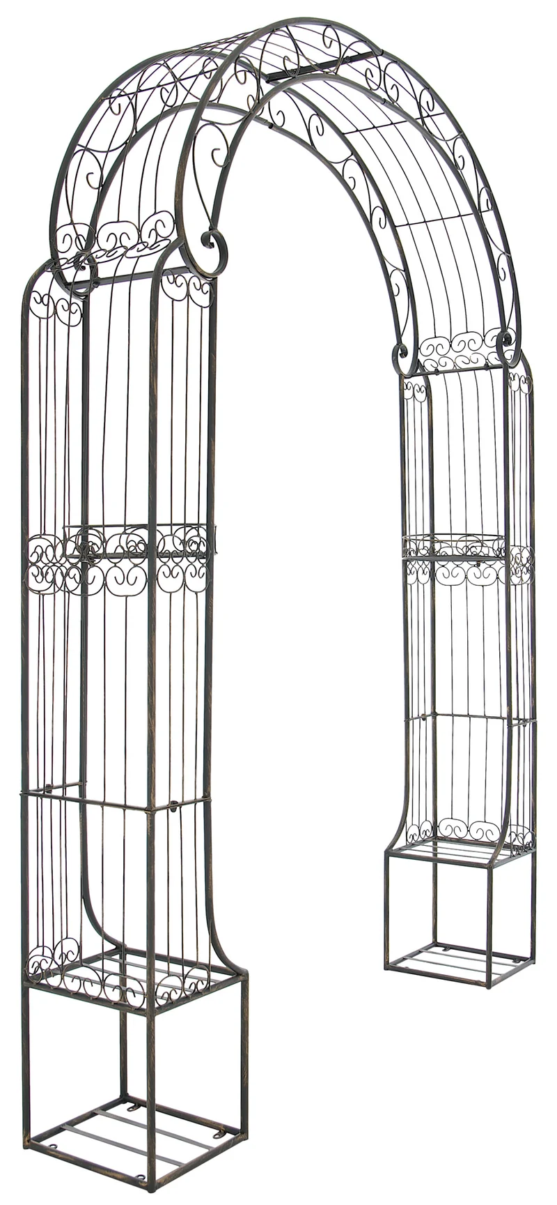 Arche à rosiers arceau support pour plantes grimpantes en métal bronze 10_0003918