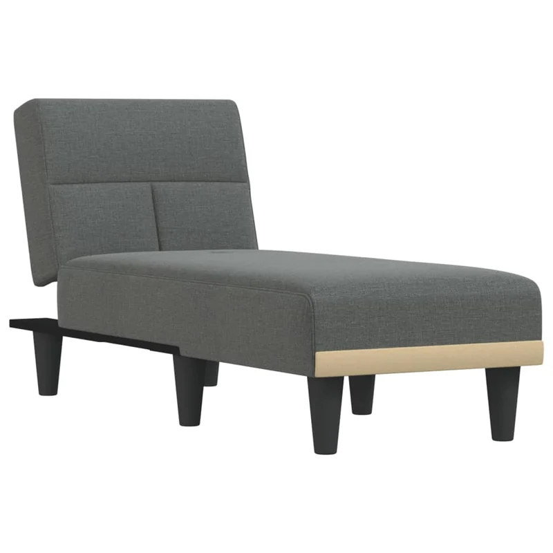 Méridienne chaise longue pour intérieur trois positions convertibles en tissu gris foncé DEC026180