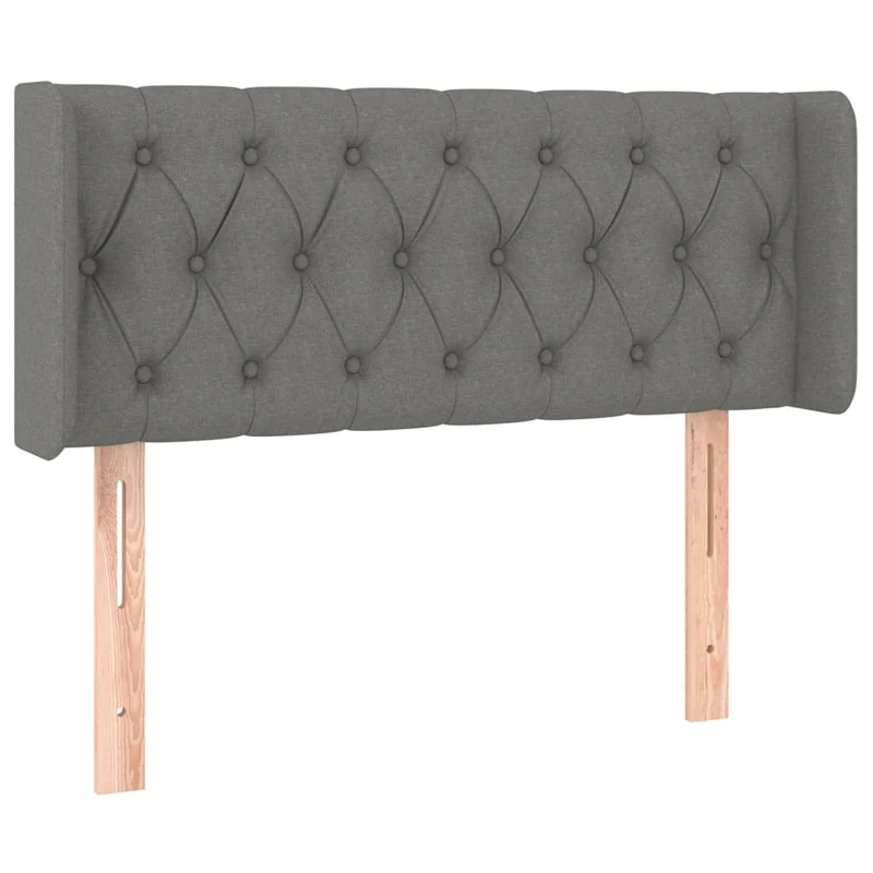 Tête de lit accessoire couchage chambre à coucher meuble avec rebord latéral 103 x 16 x 78/88 cm tissu gris foncé TDL0205063