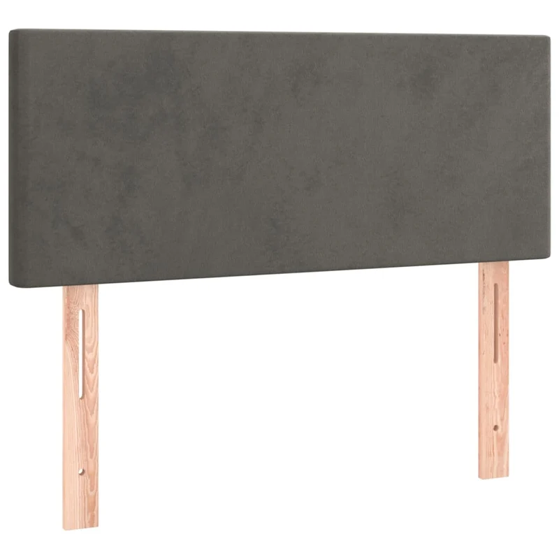 Tête de lit accessoire couchage chambre à coucher meuble 100 x 5 x 78/88 cm tissu velours gris foncé TDL0203188