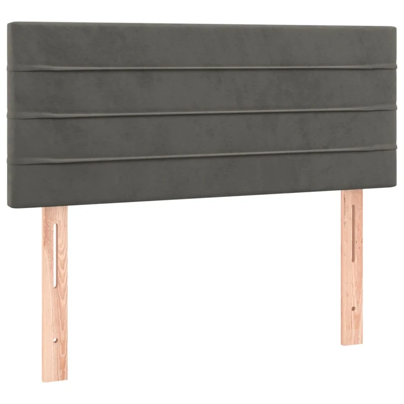 Tête de lit accessoire couchage chambre à coucher meuble 90 x 5 x 78/88 cm tissu velours gris foncé TDL0203161