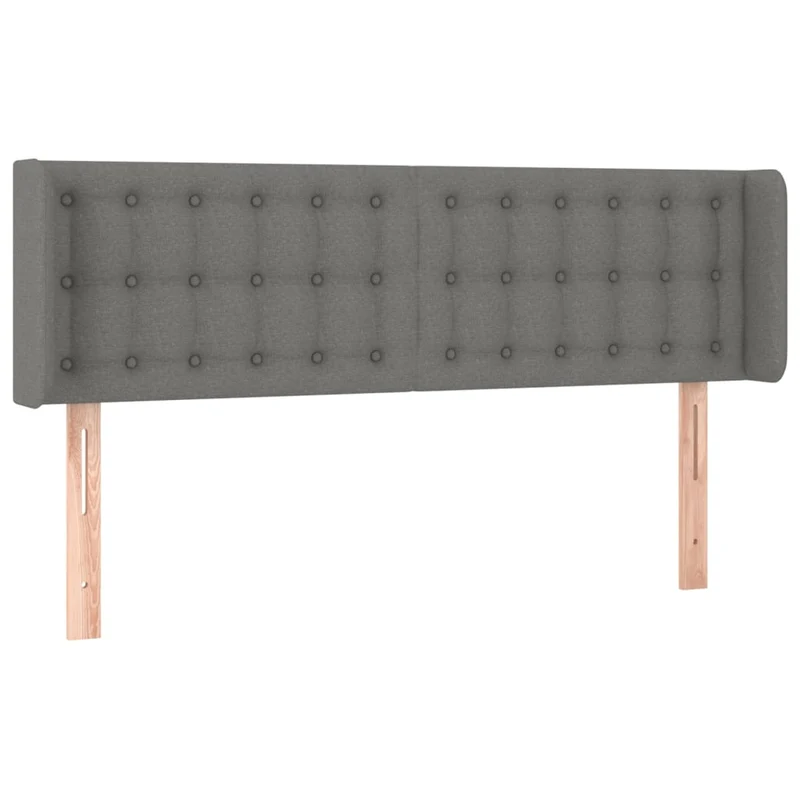 Tête de lit accessoire couchage chambre à coucher meuble à LED 147 x 16 x 78/88 cm tissu gris foncé TDL0201132
