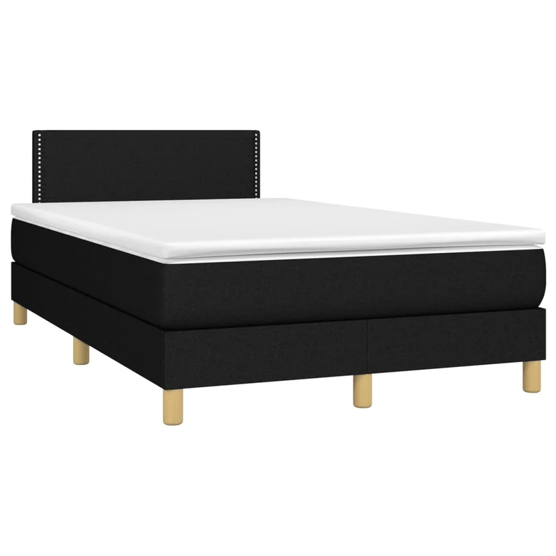 Cadre de lit LED avec sommier tête de lit matelas 120 x 200 cm tissu noir TDL0209300