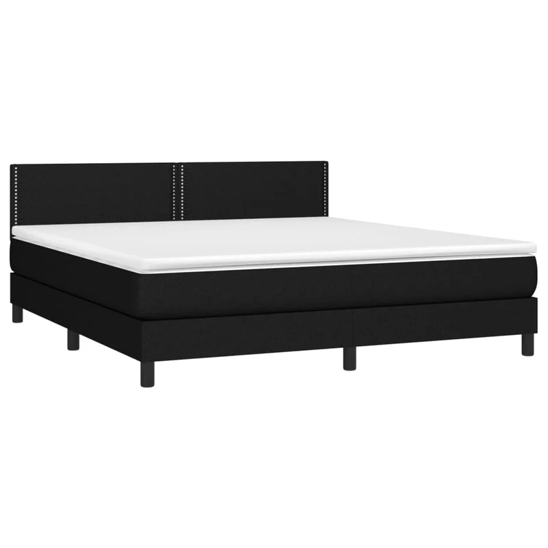 Cadre de lit LED avec sommier tête de lit matelas 180x200 cm tissu noir TDL0209164