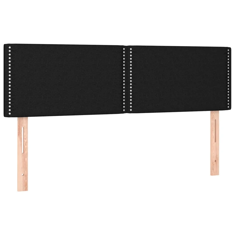 Tête de lit accessoire couchage chambre à coucher meuble en 2 parties 72 x 5 x 78/88 cm tissu noir TDL0206258
