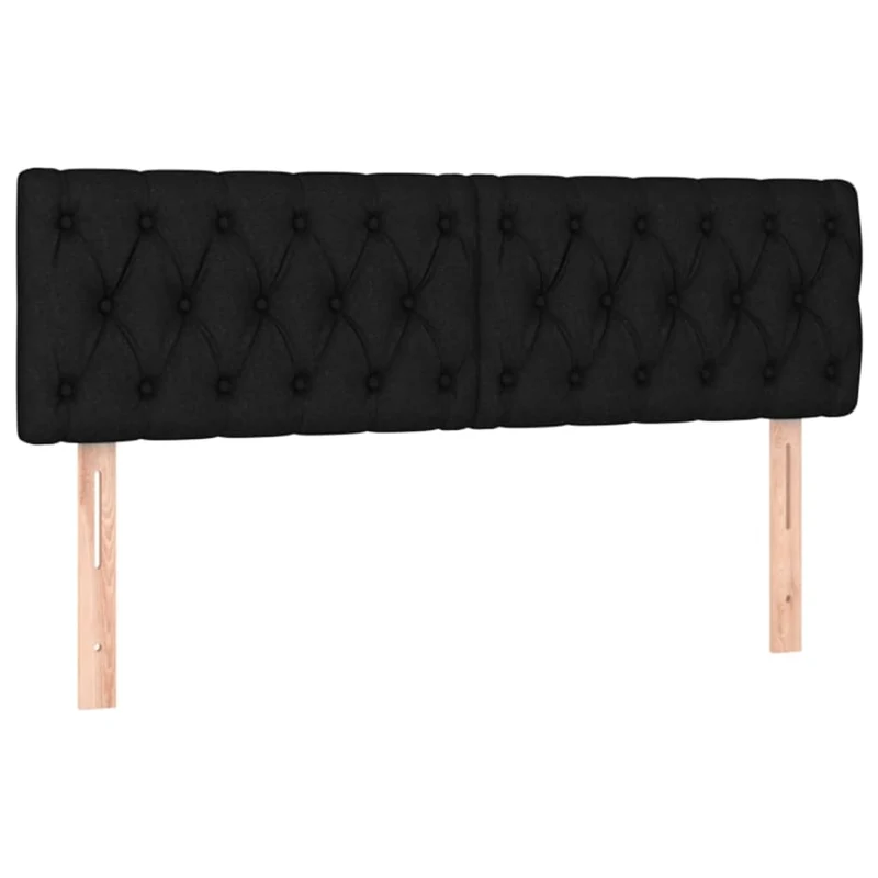 Tête de lit accessoire couchage chambre à coucher meuble en 2 parties 72 x 7 x 78/88 cm tissu noir TDL0206252