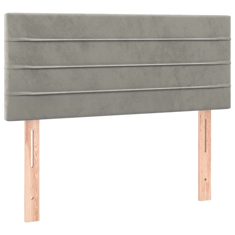 Tête de lit accessoire couchage chambre à coucher meuble à LED 100 x 5 x 78/88 cm tissu velours gris clair TDL0201448