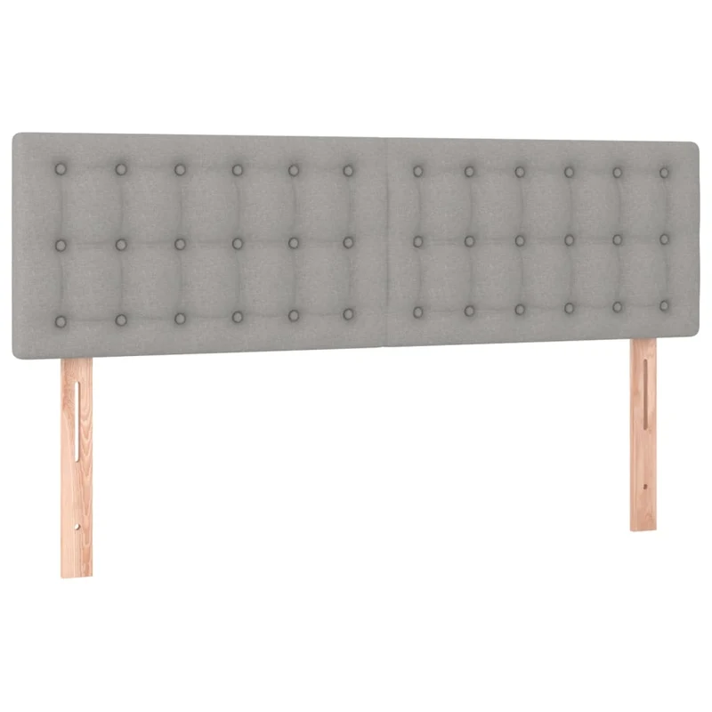 Tête de lit accessoire couchage chambre à coucher meuble à LED 144 x 5 x 78/88 cm tissu gris clair TDL0201401