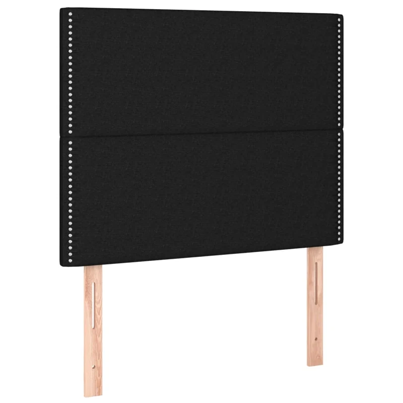 Tête de lit accessoire couchage chambre à coucher meuble à LED 90 x 5 x 118/128 cm tissu noir TDL0200545
