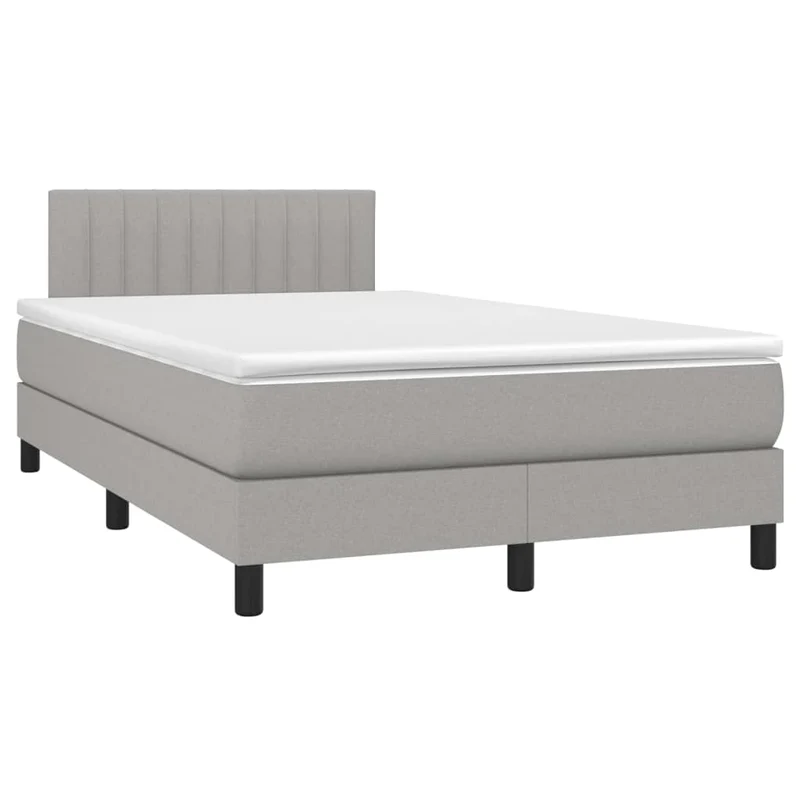 Cadre de lit LED avec sommier tête de lit matelas surmatelas 120x200 cm tissu gris clair TDL0207886