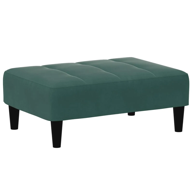 Repose-pieds tabouret 77 x 55 x 31 cm en velours vert DEC030679