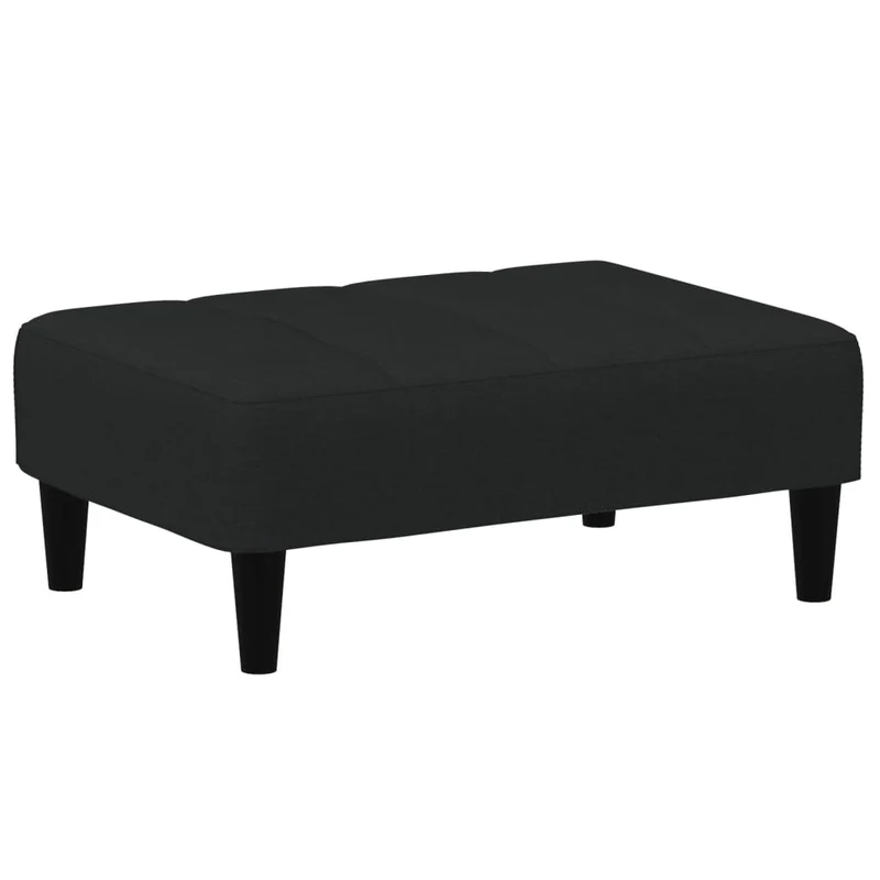 Repose-pieds tabouret 77 x 55 x 31 cm en velours noir DEC030522