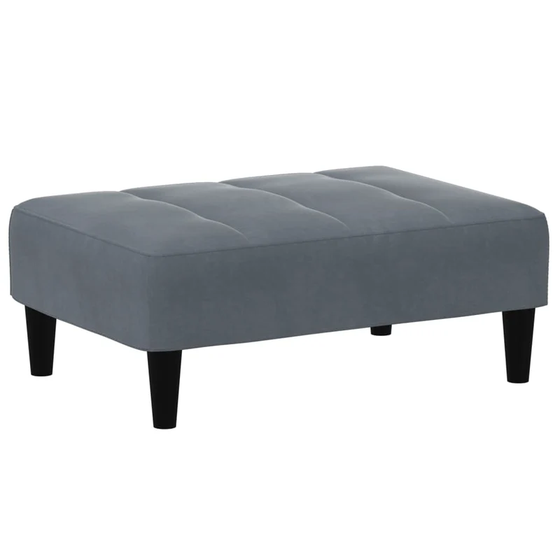 Repose-pieds tabouret bout de lit 77 x 55 x 31 cm velours gris DEC030337