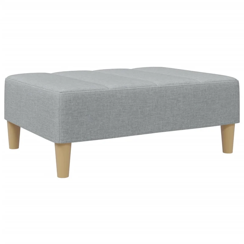 Repose-pieds tabouret bout de lit 77 x 55 x 31 cm en tissu gris DEC030263