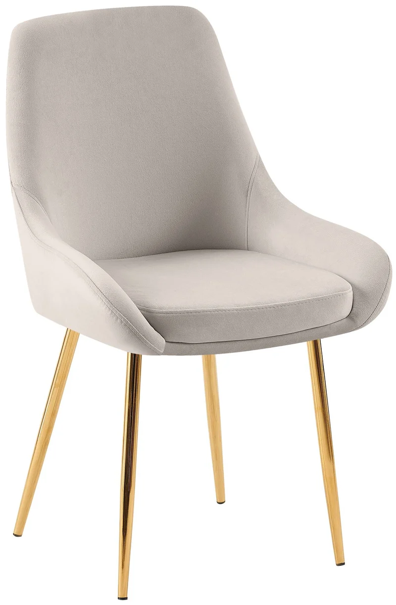 Chaise de salle à manger x1 élégance confort design moderne en velours gris structure métallique doré 10_0007484