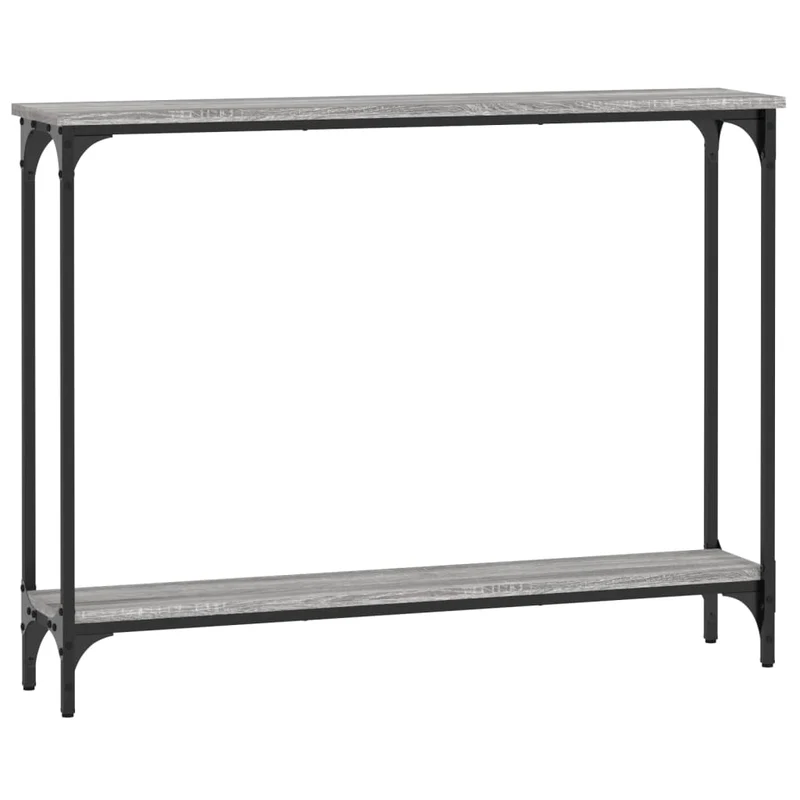 Table d'appoint console pratique pour une entrée organisée 100 x 22,5 x 75 cm bois d'ingénierie gris et métal DEC032184