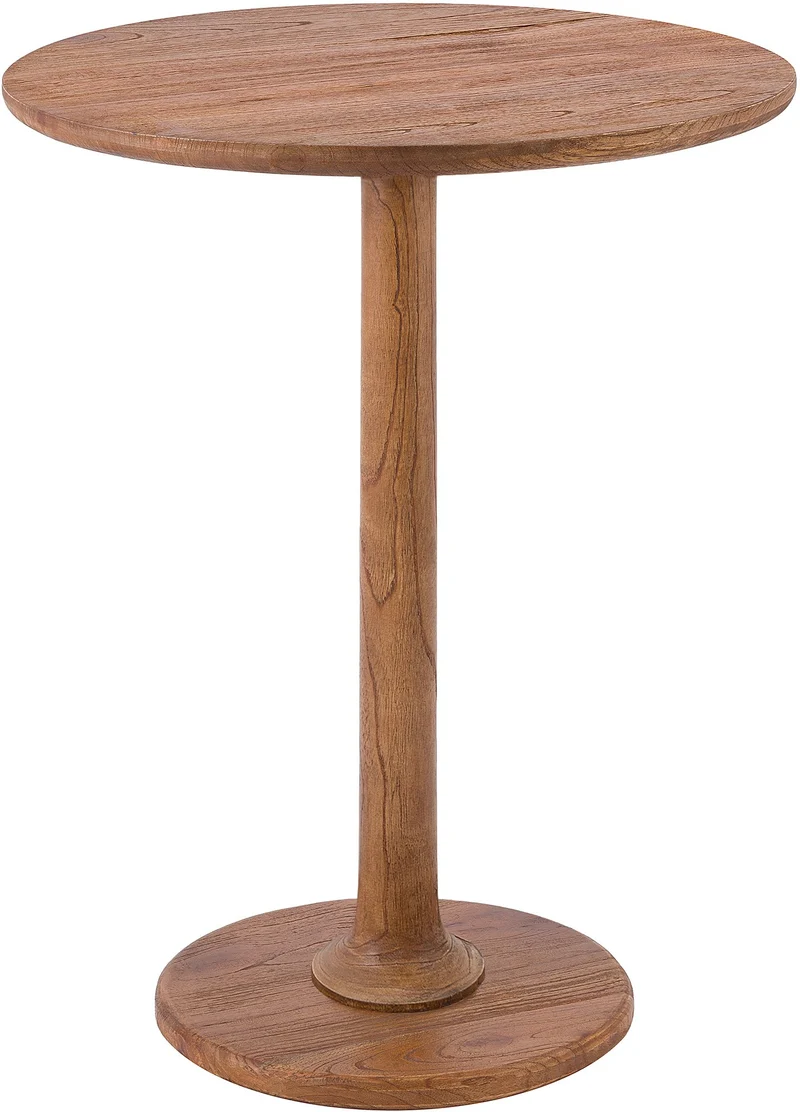 Table d'appoint ronde en bois de mindi massif Ø 50 cm style maison de campagne 10_0009230