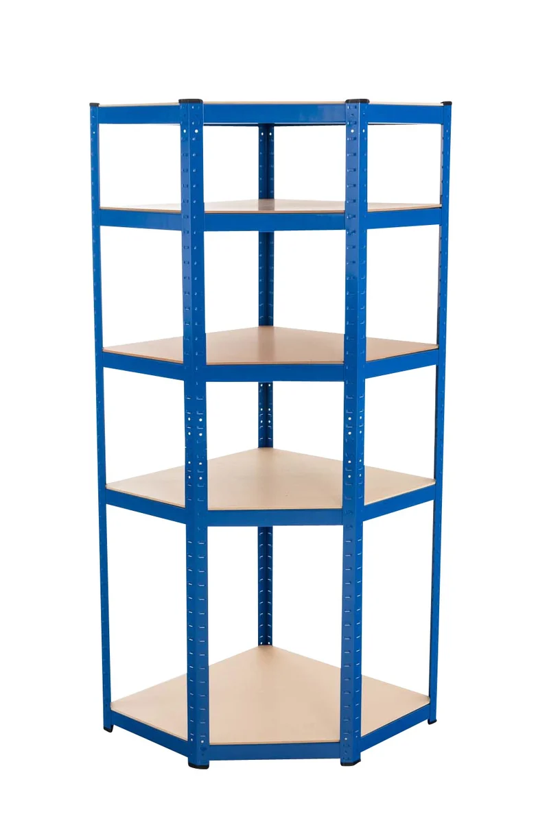 Étagère d’angle en métal et MDF bleu 180 x 70 cm charge 875 kg ETA10081