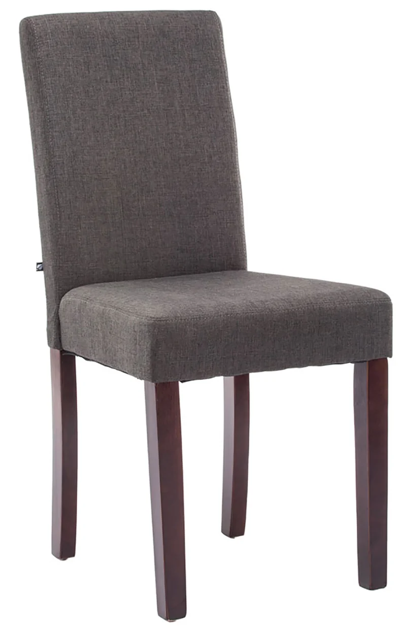 Chaise de salle à manger x1 design moderne en tissu gris foncé et pieds en bois marron 10_0002029