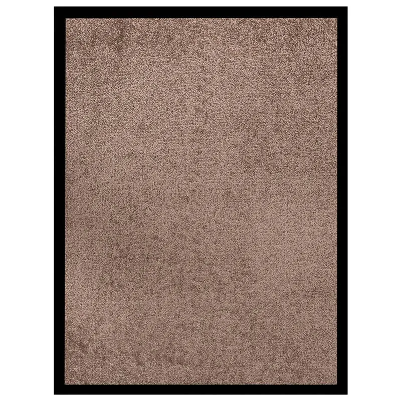 Paillasson de porte d'entrée 60 x 80 cm PP marron vinyle antidérapant DEC040629