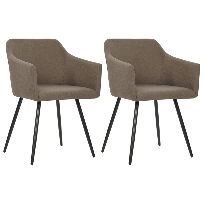 Lot de 2 chaises de salle à manger cuisine confortable et moderne en tissu taupe CDS021058