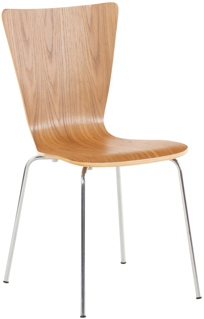 Chaise de cuisine salle à manger x1 empilable en bois chêne et structure stable à quatre pieds en métal 10_0003246