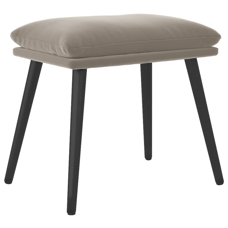 Repose-pieds tabouret 45 x 29,5 x 35 cm velours gris DEC030219