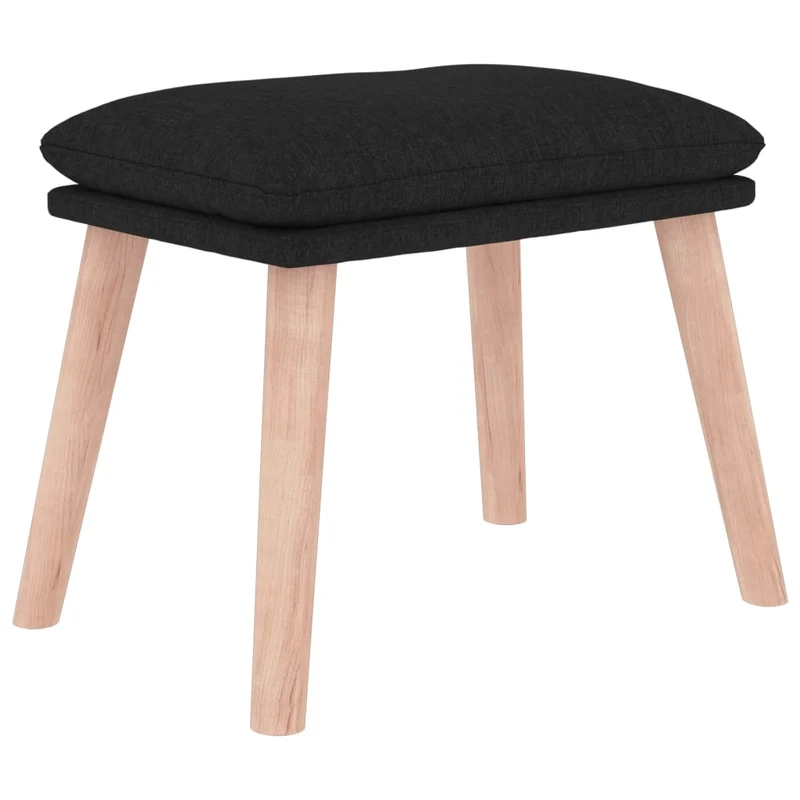 Repose-pieds tabouret 45 x 29,5 x 35 cm tissu noir DEC030469