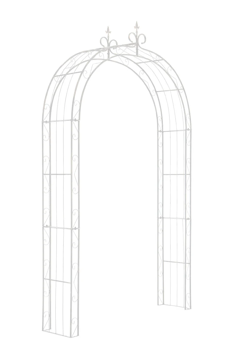 Arche à rosiers treillis plantes grimpantes 260x148 cm en métal blanc 10_0003957