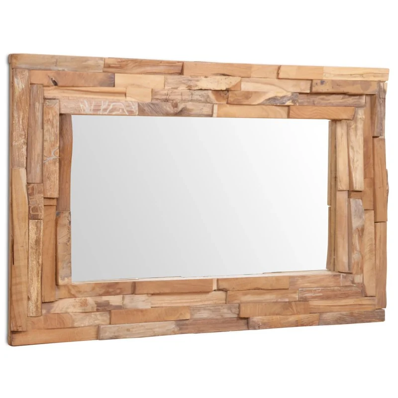 Miroir décoratif rectangulaire Teck marron 90 x 60 cm DEC022672